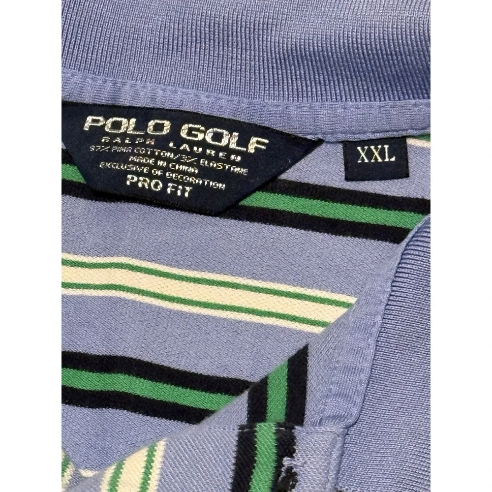 Polo Golf Ralph Lauren 2XL Men's Pro Fit Striped Polo Shirt XXL‎ multicolor Pima
